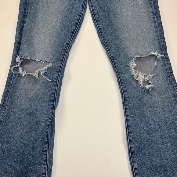 MOTHER the Insider Ankle distressed Jeans Bloom and Doom Wash Mid Rise Size 28 - Picture 4 of 16